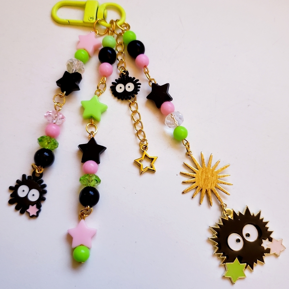 Handmade Beaded My Neighbor Totoro Soot Sprite Spirited Away Keychain